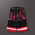 Men Sports Fitness Shorts Quick Dry Sport Short Black Red